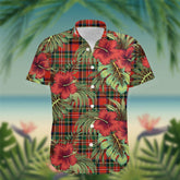 Dennistoun Tartan Hawaiian Shirt Hibiscus, Coconut, Parrot, Pineapple - Tropical Garden Shirt